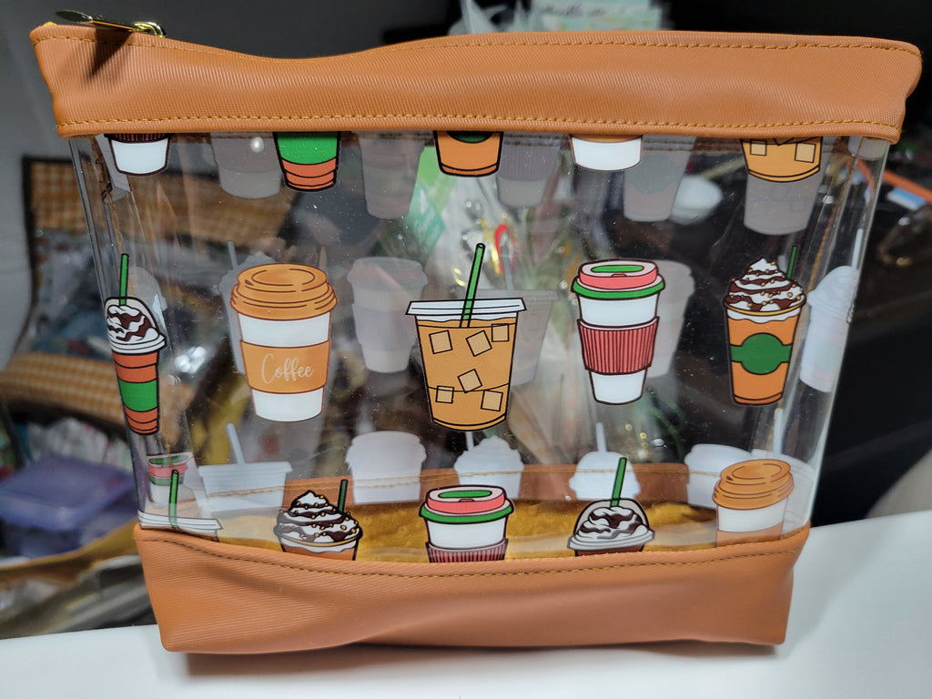 Clear Coffee-Print Bag