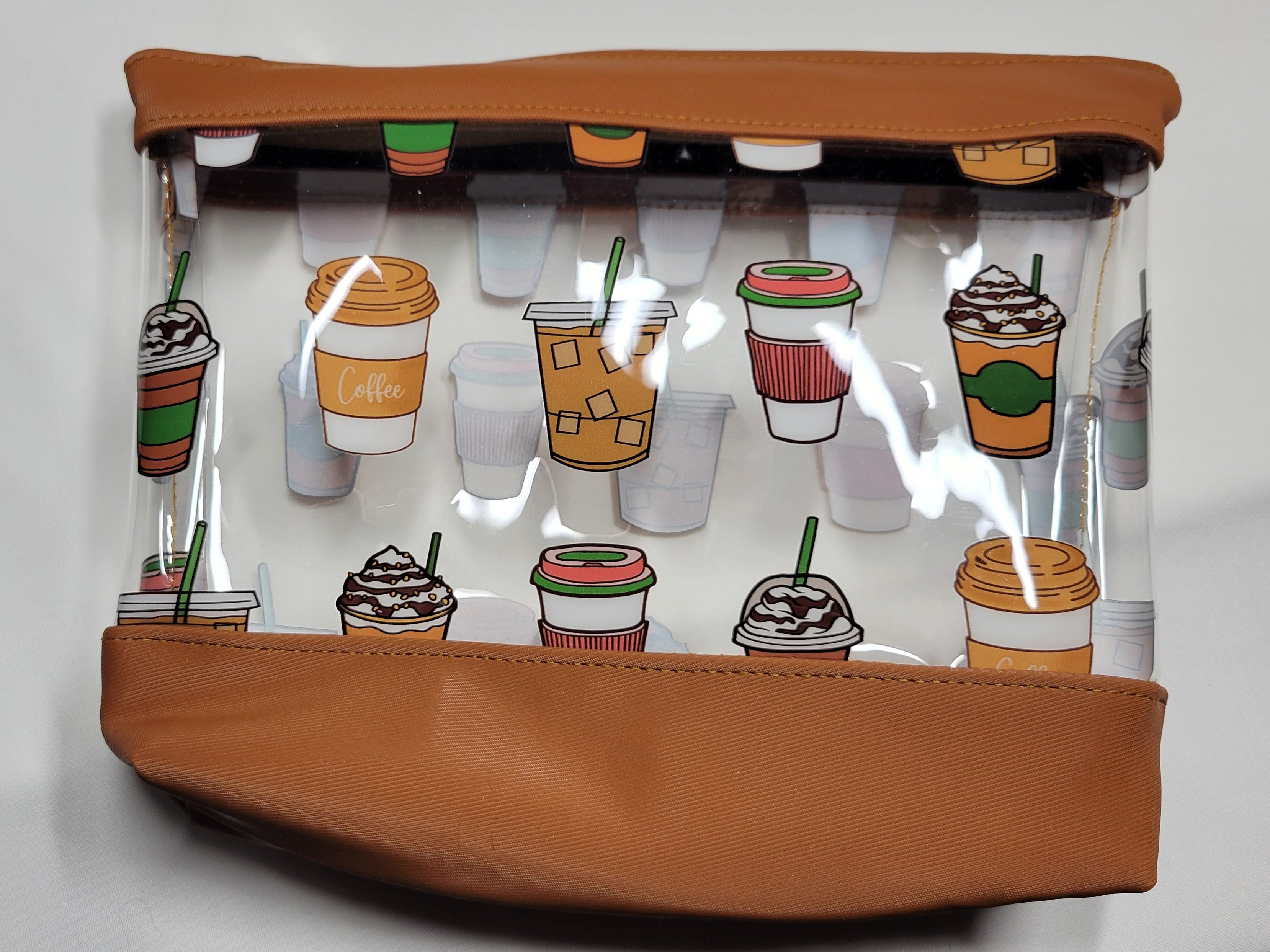 Clear Coffee-Print Bag