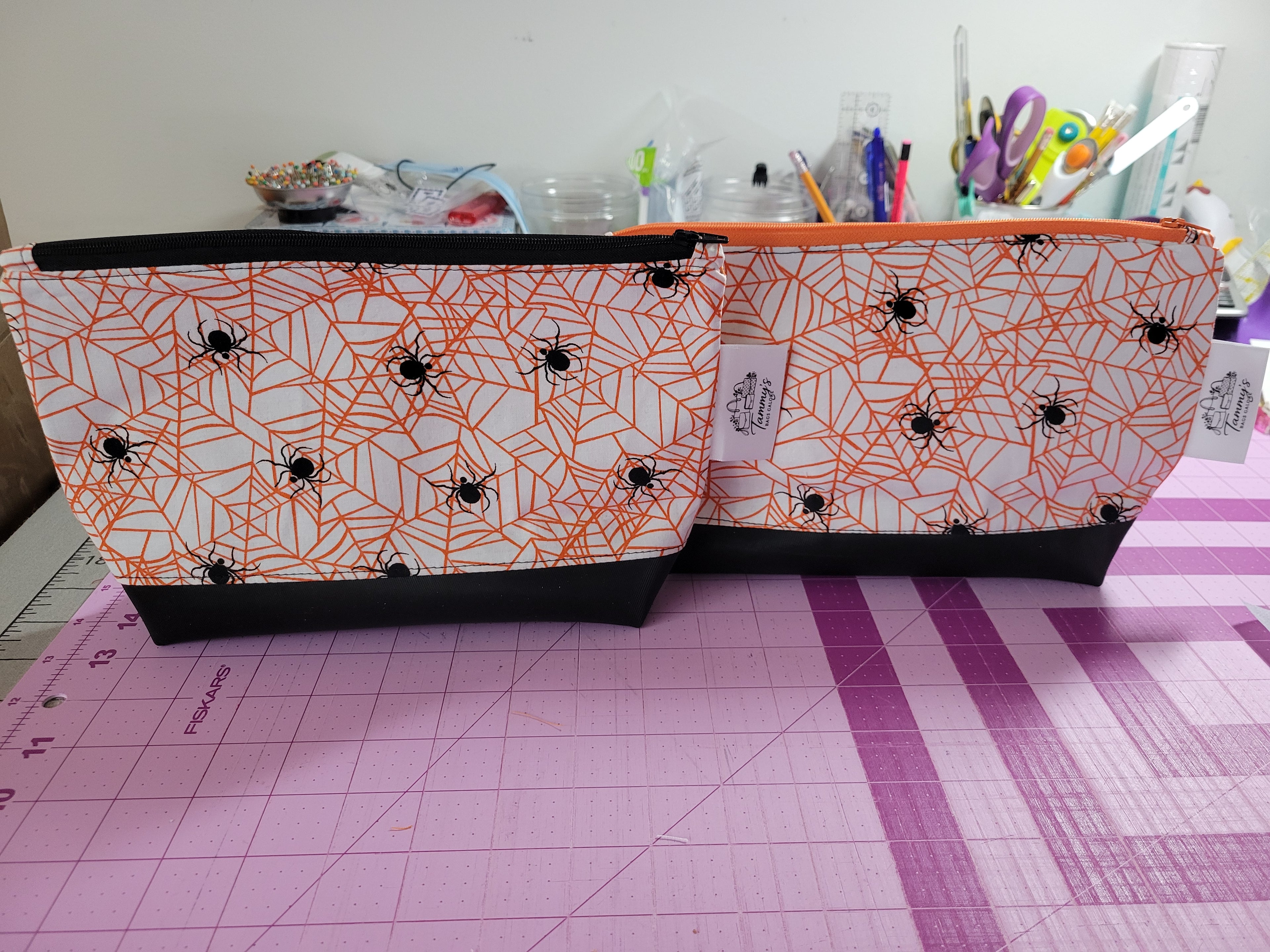 Halloween Spider Web Zipper Pouch