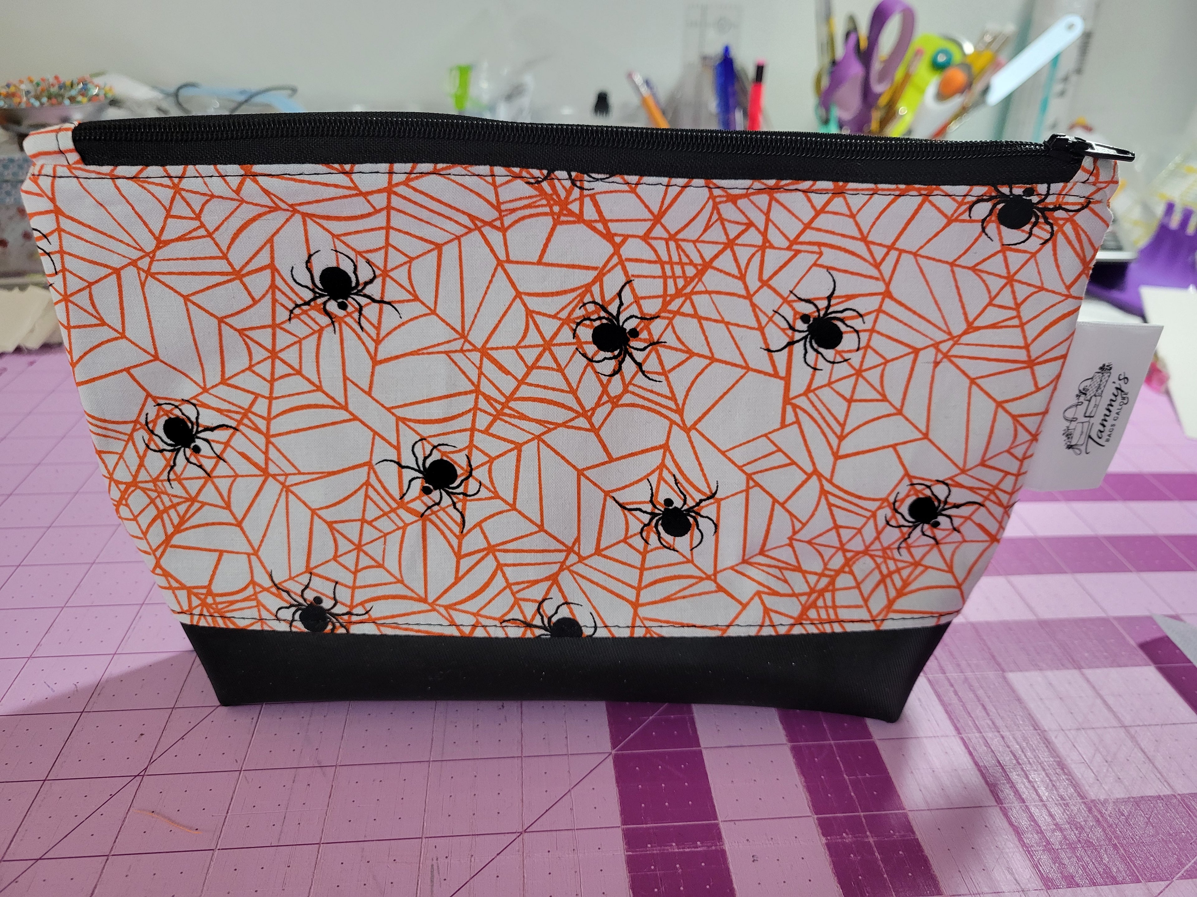 Halloween Spider Web Zipper Pouch