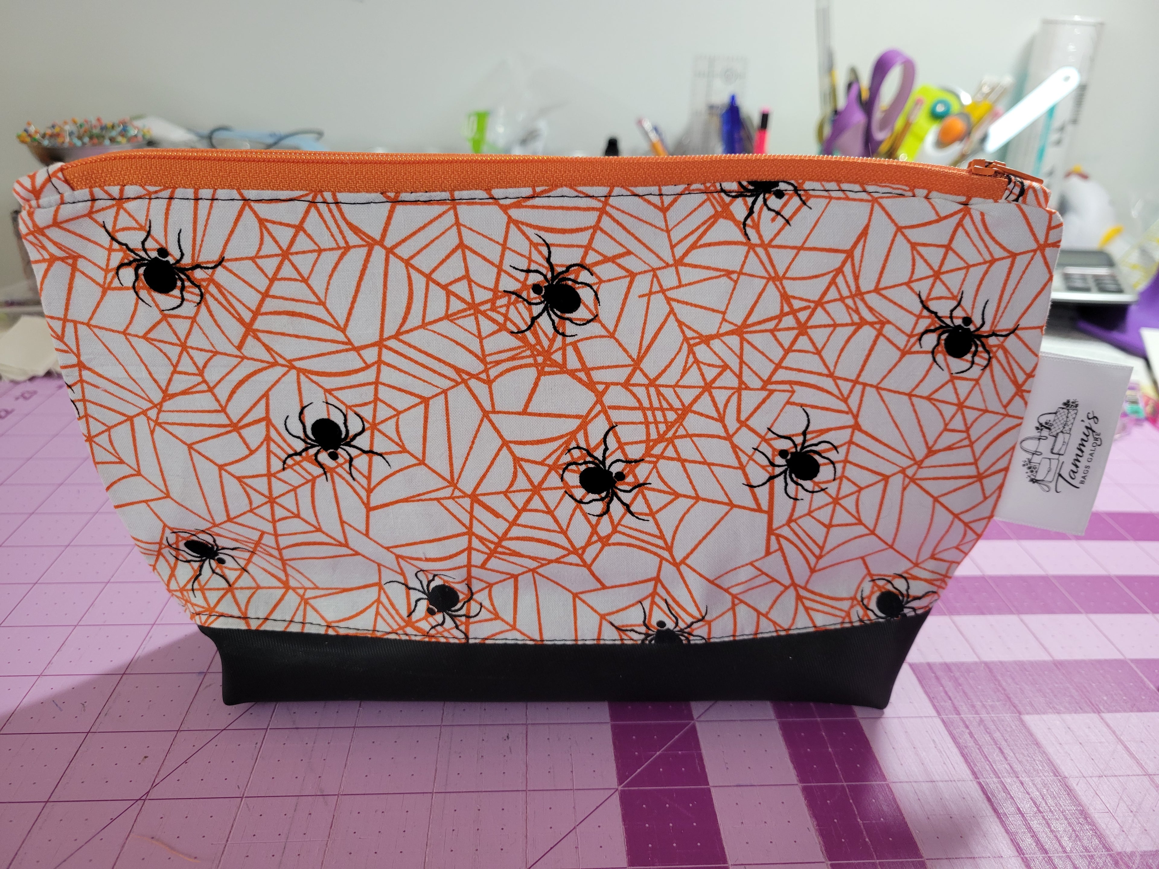 Halloween Spider Web Zipper Pouch