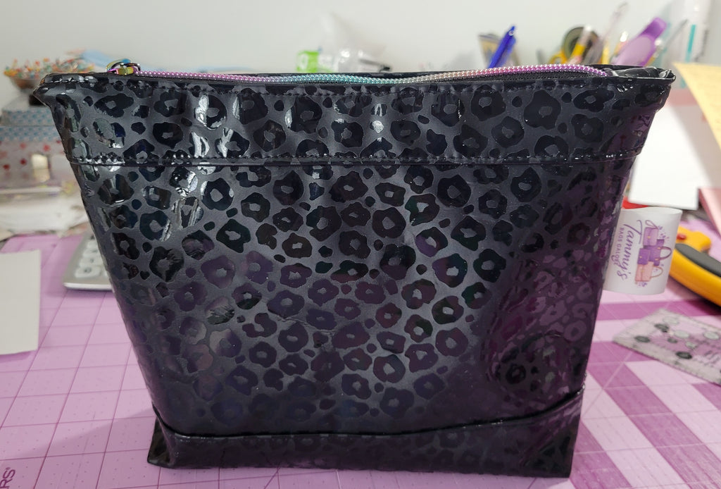 Midnight Leopard tPU Zipper Pouch with Rainbow Zipper