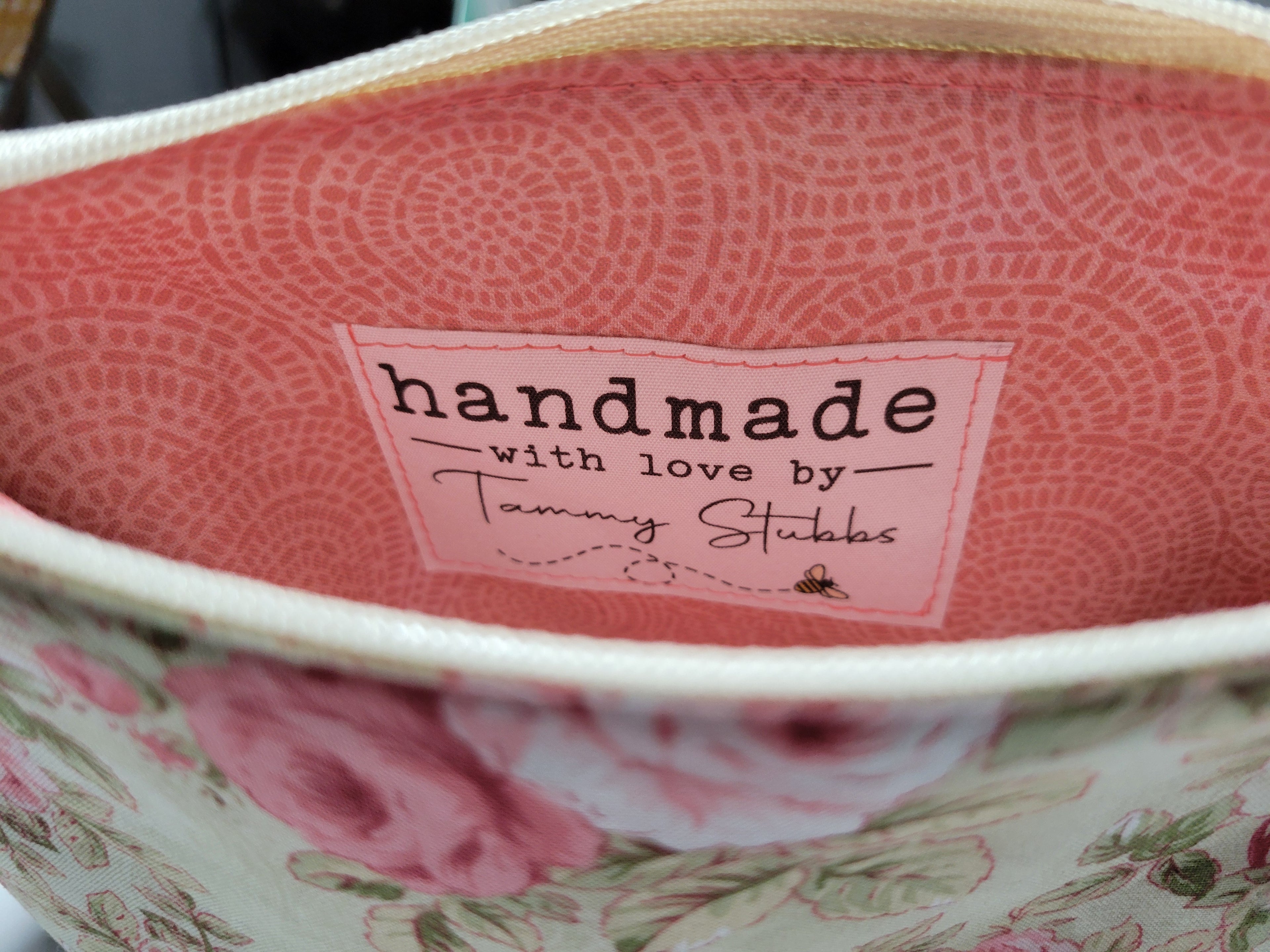 Pink Rose Garden Zipper Pouch