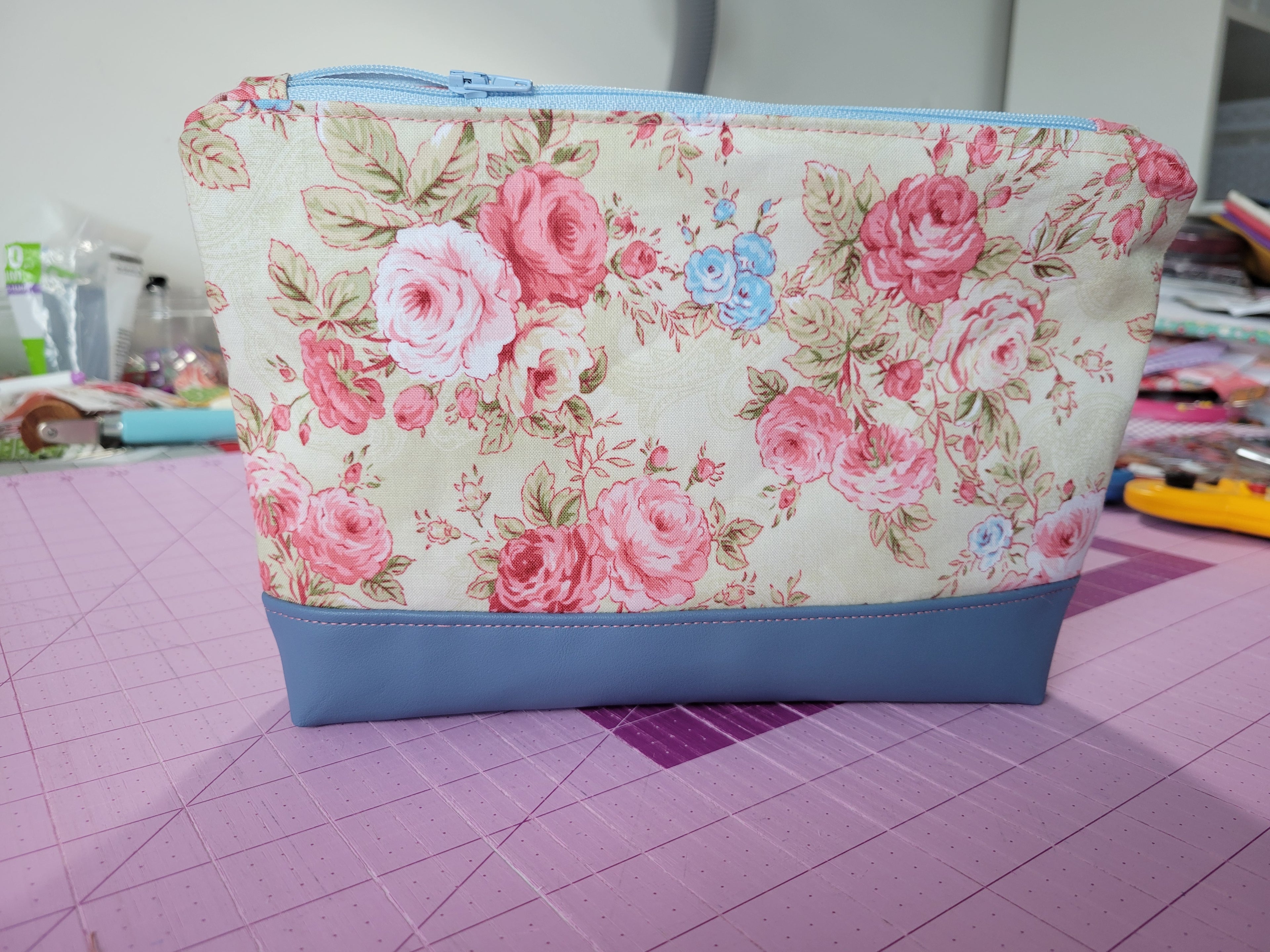 Pink Rose Garden Zipper Pouch
