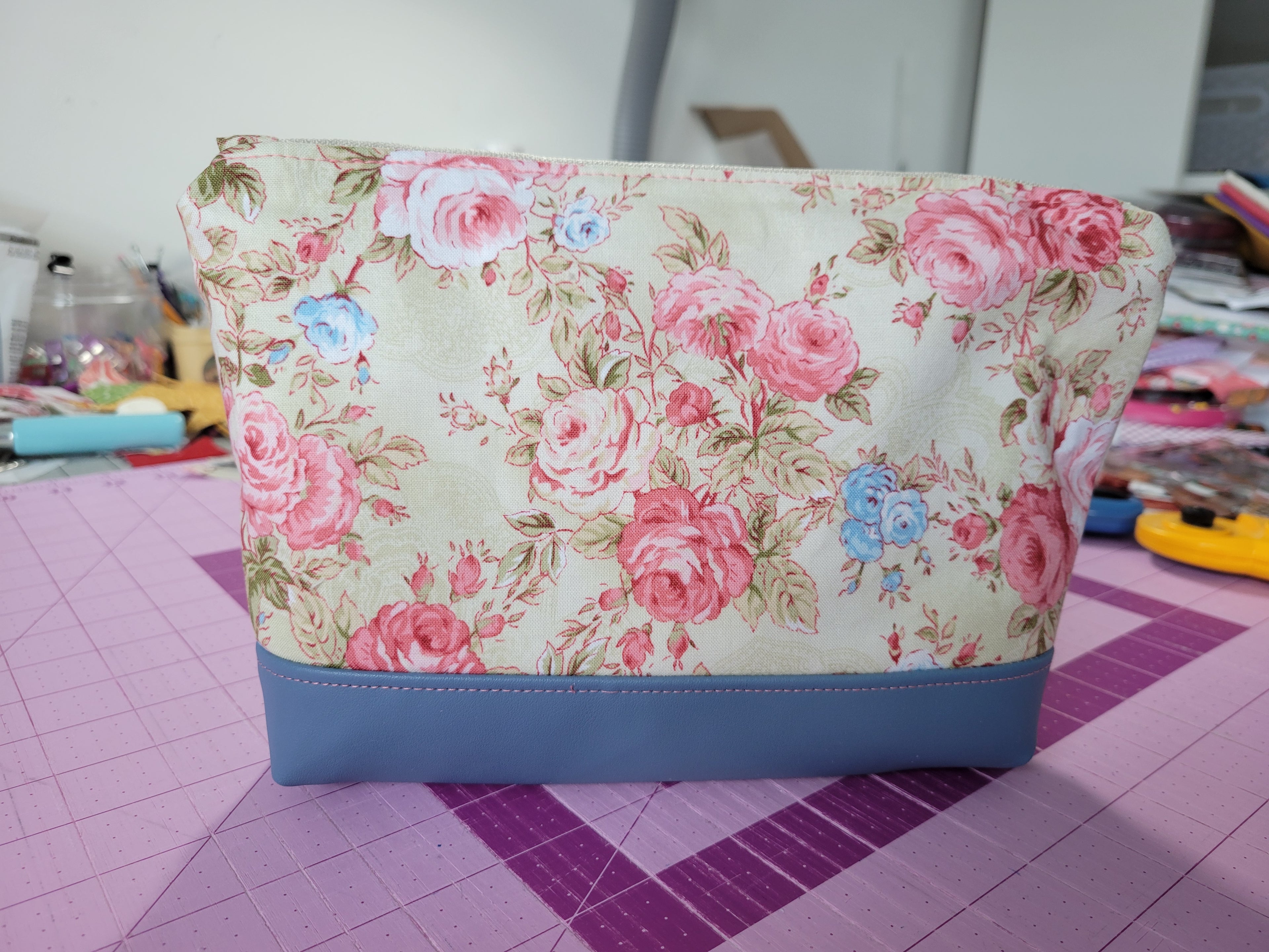 Pink Rose Garden Zipper Pouch