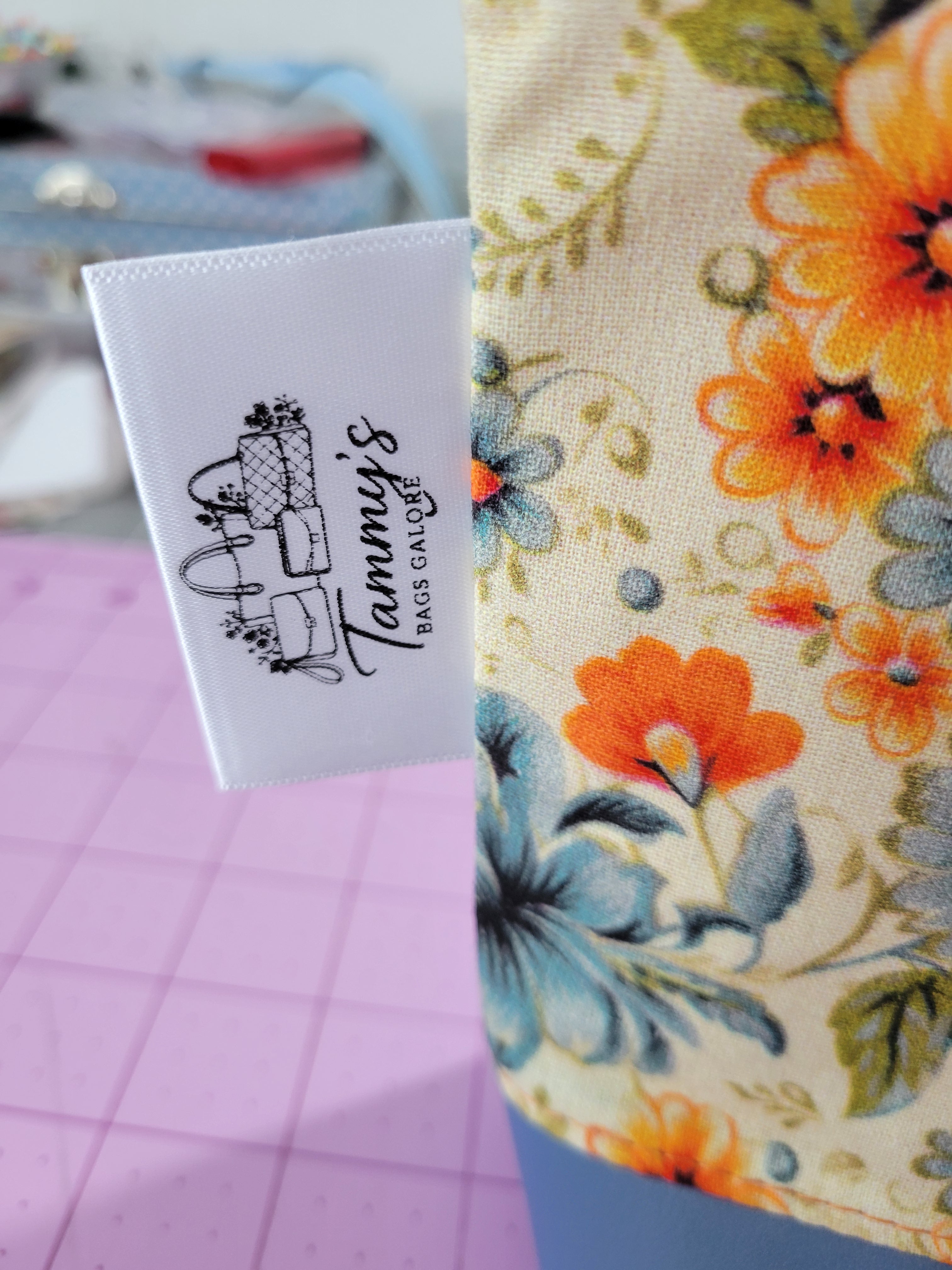 Sunny Bloom Two -Toned Pouch|handmade Floral Cosmetic Bag